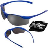 Impact Wrap Around Safety Glasses OSHA compliant ANSI Z87.1+ Frame Color: Sea Blue