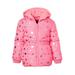 Pink Platinum Toddler Girl Iridescent Foil GWP Puffer with Knit Hat 2T-4T