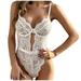 Mrat Slim Fit Pants Jumpsuit Ladies Lingerie Lace Hollow Out Temptation Babydoll Underwear Sleepwear Jumpsuit Bodysuits Paper Bag Pants