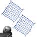 E-RIDING 15.7 x15.7 Motorcycle Cargo Net | 2 Pack Heavy Duty Bungee Net with 6 Metal Hooks | Stretches to 32 x32 Gear Helmet Thicken Netting | 2 x2 Mesh for Motorcycle Bike ATV (Blue)