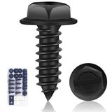 8 Sets License Plate Screw - Soodeei Premium Black License Plate Screws Updated Rustproof License Plate Bolts Stainless Steel License Plate Screw Kit for License Plate Frames or Covers on Cars