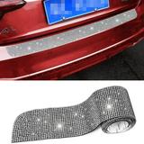 Bling Rhinestone Car Rear Bumper Protector Car Exterior Accessories for Women Glitter Car Accessory Stickers Decals Resistant Non-Slip Anti-Scratch Protector for SUV Automotive