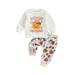 Baby Boy Halloween Outfits Long Sleeve Pumpkin Letter Pattern Pullover Tops + Pants Set Toddler Fall Clothes