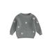 Qtinghua Newborn Infant Toddler Baby Girls Knitted Sweater Floral Embroidery Casual Long Sleeve Pullover Knitwear Warm Clothes Misty Gray 3-4 Years