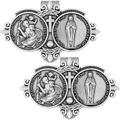 St Christopher Medal for Car Visor Clips for Cars Catholic Visor Clips Silver Car Driver Visor Clips St Christoper Visor Clips Lady Visor Clips for Cars Driving Decorations (4 Pieces)