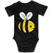 Cute Little Bumblebee Custom Text Personalized Baby Onesie Infant Bodysuit Black