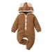 adviicd Baby Girl Long Romper Onesie Bodysuit Long Sleeve Romper Jumpsuit Brown 80