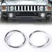 PIUGILH Front Bumper Driving Fog Light Lamp Ring Bezels Covers Fit for 2003-2009 Hummer H2 Front Fog Lamp Light Cover Trim Frame Car Accessories