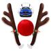 Christmas Car Reindeer Antler Decorations Vehicle Xmas Decorations Auto Decoration Reindeer Kit with Jingle Bells Rudolph Reindeer and Red Nose for Car Accessories Christmas-Antlers