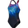 SPEEDO Damen Badeanzug DIGI PLMT MDLT AF NAVY/PINK, Größe 38 in True Navy/True Cobalt/Electric Pink/Hypersonic Blue