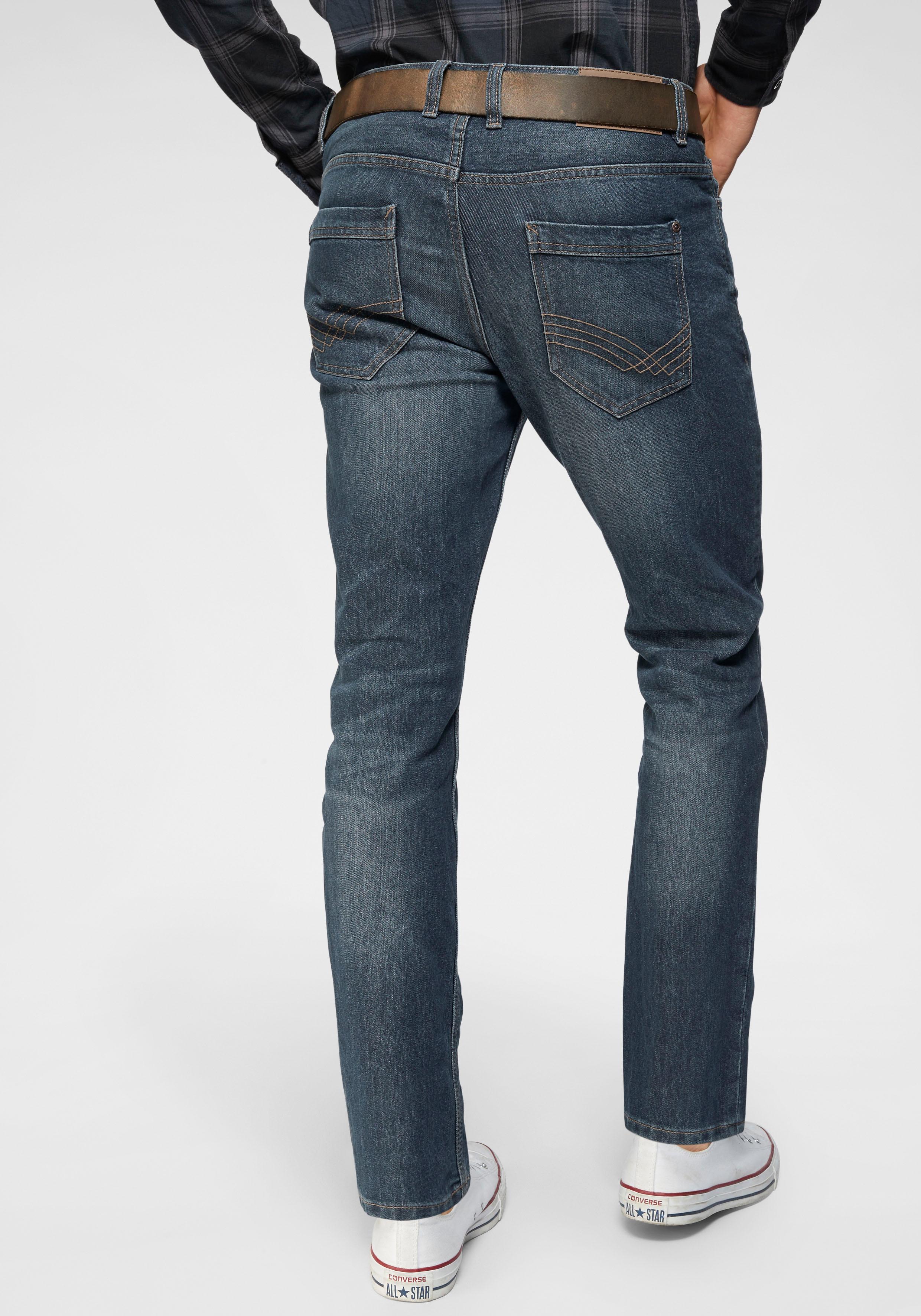 5-Pocket-Jeans TOM TAILOR "MARVIN", Herren, Gr. 30, Länge 30, blau (mid stone wash), Denim/Jeans, Obermaterial: 70% Baumwolle, 28% Polyester, 2% Elasthan, straight fit, Jeans 5-Pocket-Jeans, mit kleinem Logo-Print
