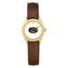 Women's Gold Grambling Tigers Brown Leather Watch