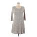 Olivia Rae Casual Dress - Sweater Dress: Gray Tweed Dresses - Women's Size Medium