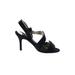 Nina Heels: Black Solid Shoes - Women's Size 7 1/2 - Open Toe