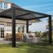 Magic Union Metal Pergola Outdoor Louvered Pergola w/ Adjustable Louvered Roof Metal in Black | 92.6 H x 118.1 W x 118.1 D in | Wayfair