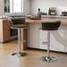 Everly Quinn Swivel Adjustable Height Bar Stool Velvet/Metal in Gray/Brown | 20.45 W x 16.2 D in | Wayfair 9562566CFEBB44579234D1EED1CE3E5E