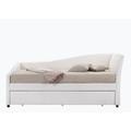 Home Decor Twin Daybed w/ Trundle Trundle Bed, Upholstered in Brown/White | 31 H x 86 W x 42 D in | Wayfair DAGE39400