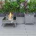 LeisureMod Walbrooke 20" H x 26.8" W Propane Outdoor Fire Pit Table w/ Lid Aluminum in Gray | 20 H x 26.8 W x 26.8 D in | Wayfair WGR-27-20-GL