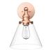 Signature Hardware Barwell Single Light 14.13" Tall Wall Sconce w/ Clear Glass Shade in Brown | 14.13 H x 10 W x 11.5 D in | Wayfair 482601