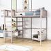 Isabelle & Max™ Aftina Twin Size Metal Loft Bed w/ Shelves, Ladder & Slats Metal in Pink | 67 H x 52 W x 78 D in | Wayfair