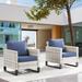 Latitude Run® Outdoor Wicker Rattan Lounge Chairs w/ Cushion Set of 2 Wicker/Rattan in Gray | 30.3 H x 28.35 W x 31.1 D in | Wayfair