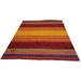 94 x 65 x 0.25 in Area Rug - Isabelline Striped Handmade Rectangle 5'5" x 7'10" Wool/Area Rug in MultiColor /Wool | 94 H x 65 W x 0.25 D in | Wayfair