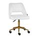 Desk Chair - Mercer41 Moneik Hello Kitty Velvet Makeup Vanity Chair 360 Degrees Swivel Cute Desk Chair Wheels Golden Base Velvet in White | Wayfair