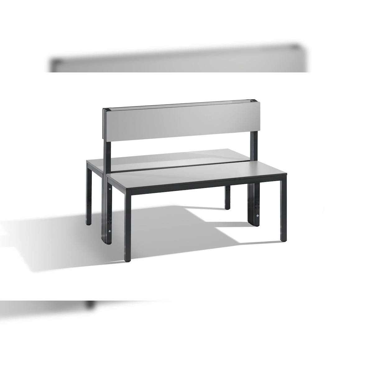 C+P Doppelseitige Sitzbank mit Rückenlehne, Basic Plus, H796xB1000xT760mm Image