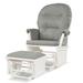 Costway Wood Baby Glider and Ottoman Cushion Set with Padded Armrests for Nursing-Light Gray