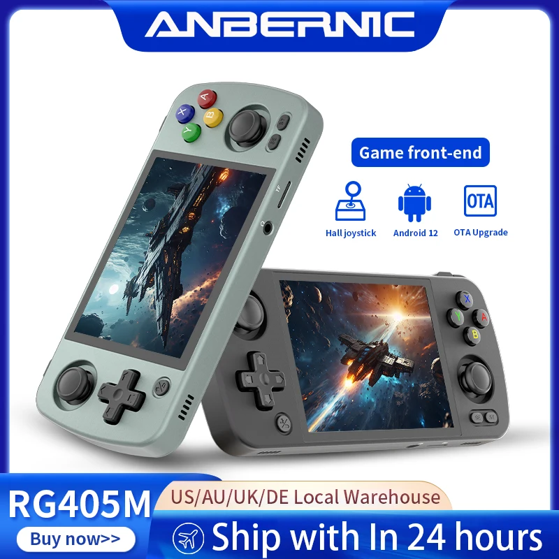 Anbernic rg405m Retro Handheld-Spiele konsole 4 Zoll ips Touchscreen t618 cnc/Aluminium legierung Android 12 tragbaren Player 3000 Spiel Image