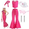 2024 heißen Film Kinder entzückende Barbiecore Cowboy Anzug rosa Barbi Cosplay Mädchen Kleidung