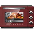 Forno Elettrico 28 Litri Fornetto Elettrico Girarrosto 1600W timer 60min Rosso+Nero - Woltu