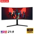MUCAI 34 Inch Monitor 144Hz MVA WQHD Desktop Wide Display 21:9 LED Gamer Computer Screen 1500R