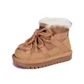 2023 New Winter Children Snow Boots Genuine Leather Warm Plush Toddler Boys Shoes Non-slip Fashion