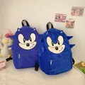 Cute Sonics Boy Blue Nylon Schoolbag The Hedgehog Plush Backpack Cartoon Schoolbag Student Outdoor