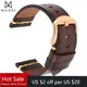 Maikes Genuine Leather Watchband for Galaxy Watch Strap 18mm 20mm 22mm 24mm Watch Band Tissote Timex