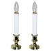 Set of 2 Battery Operated White and Gold LED Christmas C9 Candle Lamps 9"