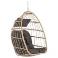 Egg Swing Chair Without Stand Patio Rattan Wicker Hanging Chair with Cushion and Pillow Wicker Rattan Swinging Egg Chair for Patio Garden Balcony