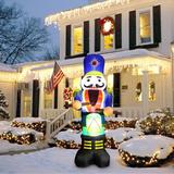 Inflatable 7ft Nutcracker Drummer Outdoor Christmas Yard Decoration with Lights