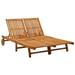 Irfora 2-Person Sun Lounger Solid Acacia Wood