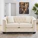 57" Chesterfield Loveseat Sofa Velvet Upholstered Sofa with Buttoned Tufted Backrest and Rolled Arms Nailhead Trim Design