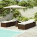 Irfora 3 Piece Patio Sun Loungers with Tea Table Poly Rattan Brown