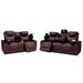 Seatcraft Concerto Heat & Massage Sofa & Loveseat, Brown Top Grain Leather 7000, Powered Headrest, Powered Lumbar, Power Recline