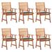 Irfora Patio Dining Chairs 6 pcs with Cushions Solid Acacia Wood