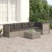 Irfora 5 Piece Patio Set with Cushions Gray Poly Rattan