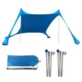 Tente de plage anti-UV pour camping abri solaire protection solaire 4 sacs de sable 4 à 8