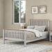 Full Size Country Gray Solid Platform Bed with Oak Top,for Bedroom Limited Spaces