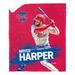 MLB Player Philadelphia Phillies Bryce Harper Silk Touch Sherpa Throw