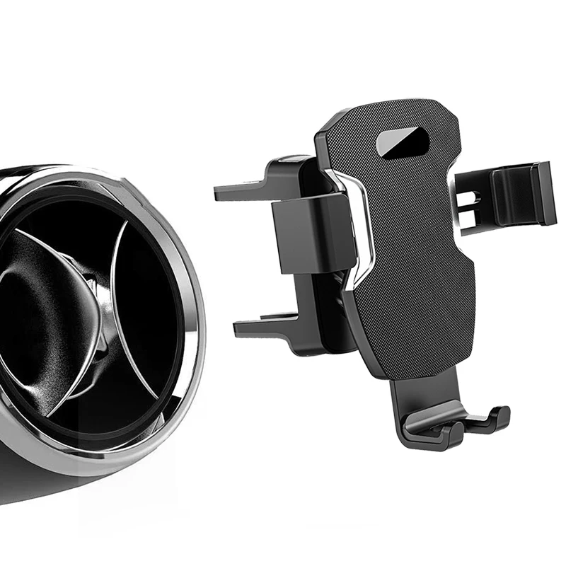 Support de téléphone de voiture, Support de ventilation pour Clip de sortie d'air rond 360 ° Support de téléphone portable rotatif, support GPS pour Smartphone, support par gravité