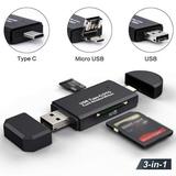 SD Card Reader 3-in-1 Memory Card USB 3.0 Reader Reader 2.0 For USB Micro SD Adapter Flash Drive Smart Memory for Samsung Galaxy/Note S20/10 Android Phone MacBook iPad Air Pro